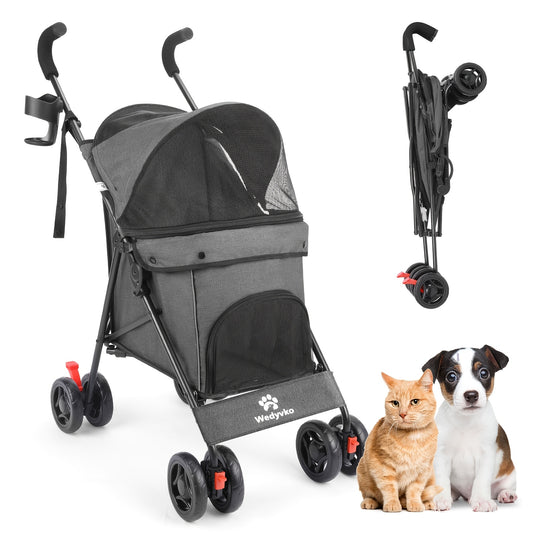 Wedyvko Travel Portable Dog Stroller, Pet Stroller for  Puppy Dogs & Cats, Up to 33 Lbs