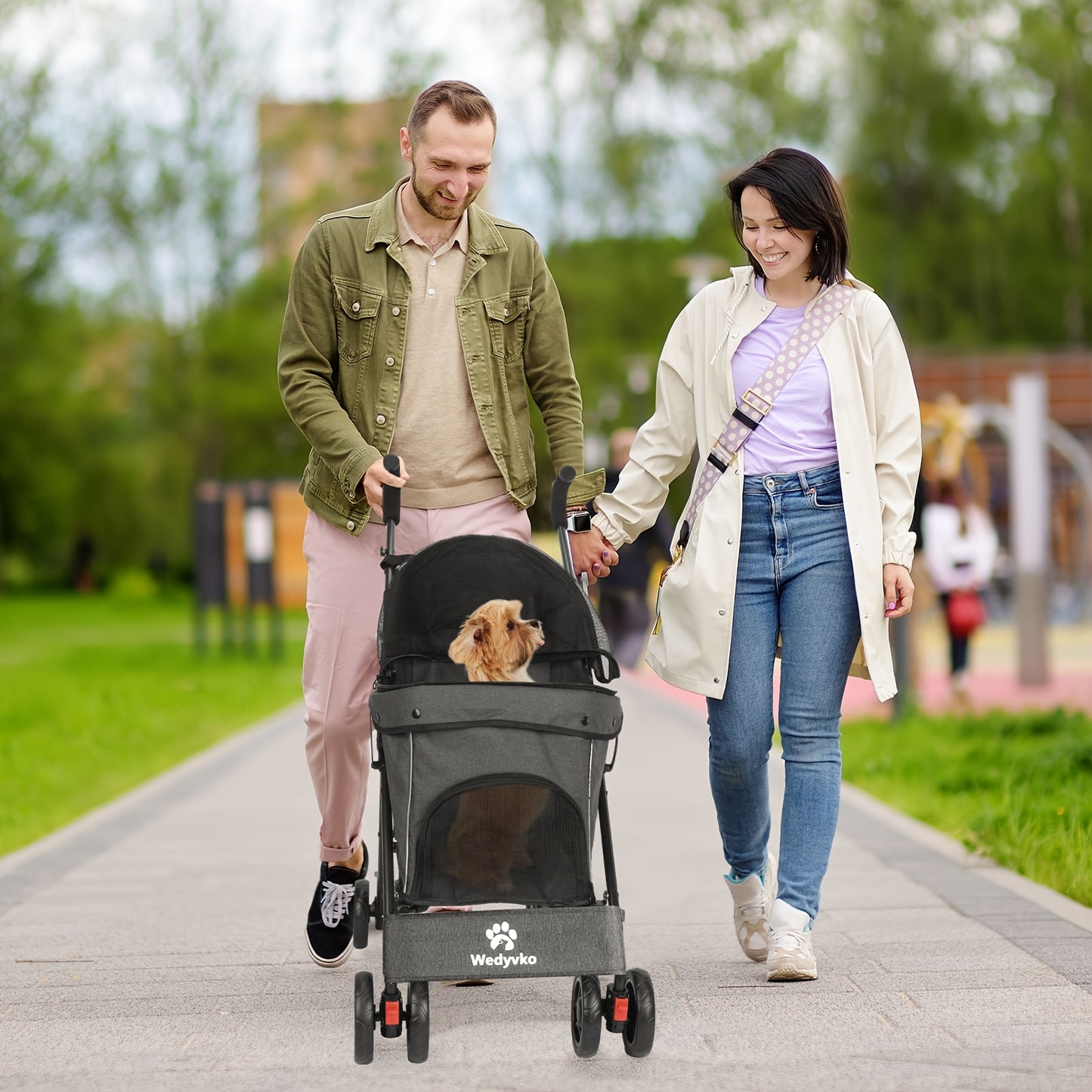 Wedyvko Travel Portable Dog Stroller, Pet Stroller for  Puppy Dogs & Cats, Up to 33 Lbs