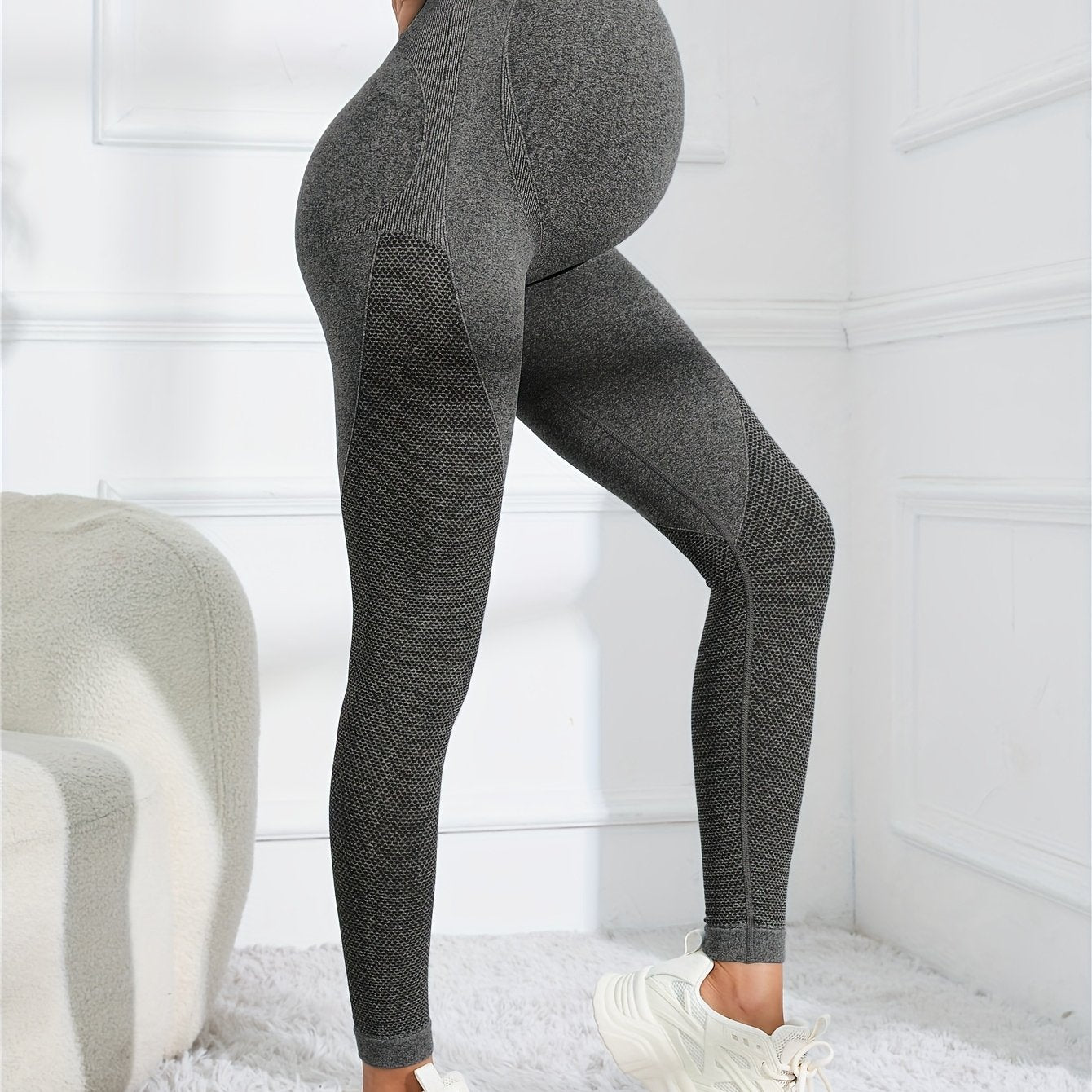 Maternity Yoga Pants High Elasticity High Waist Tummy Control Moisture-Wicking Quick-Dry for Women