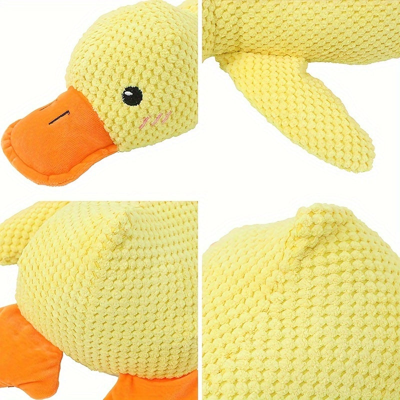 Heavy-Duty Plush Chew Proof Duck - SweetS Large Dog Chew Toy - Interactive Squeaker - No Batteries Needed - Safe for Aggressive Chewers - For Puppies & Adult Dogs - Teeth Cleaning - Ideal for Golden Retrievers, Corgis, Cats -