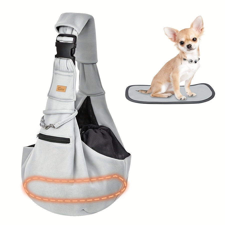 Pet Shoulder Carrier Sling Cuby Brand: Adjustable Dog Cat Padded Hard Bottom Soft Carrying Bag - Comfortable And Convenient Pet Travel Bag