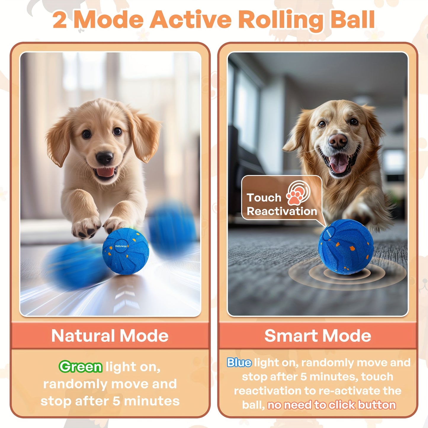 An Interactive Smart Dog Toy That Features Automatic Movement, Bouncing, And Spinning Functions, Made from E-TPU Material, Specifically Designed As an Energetic Rolling Ball for Medium to Large Dogs