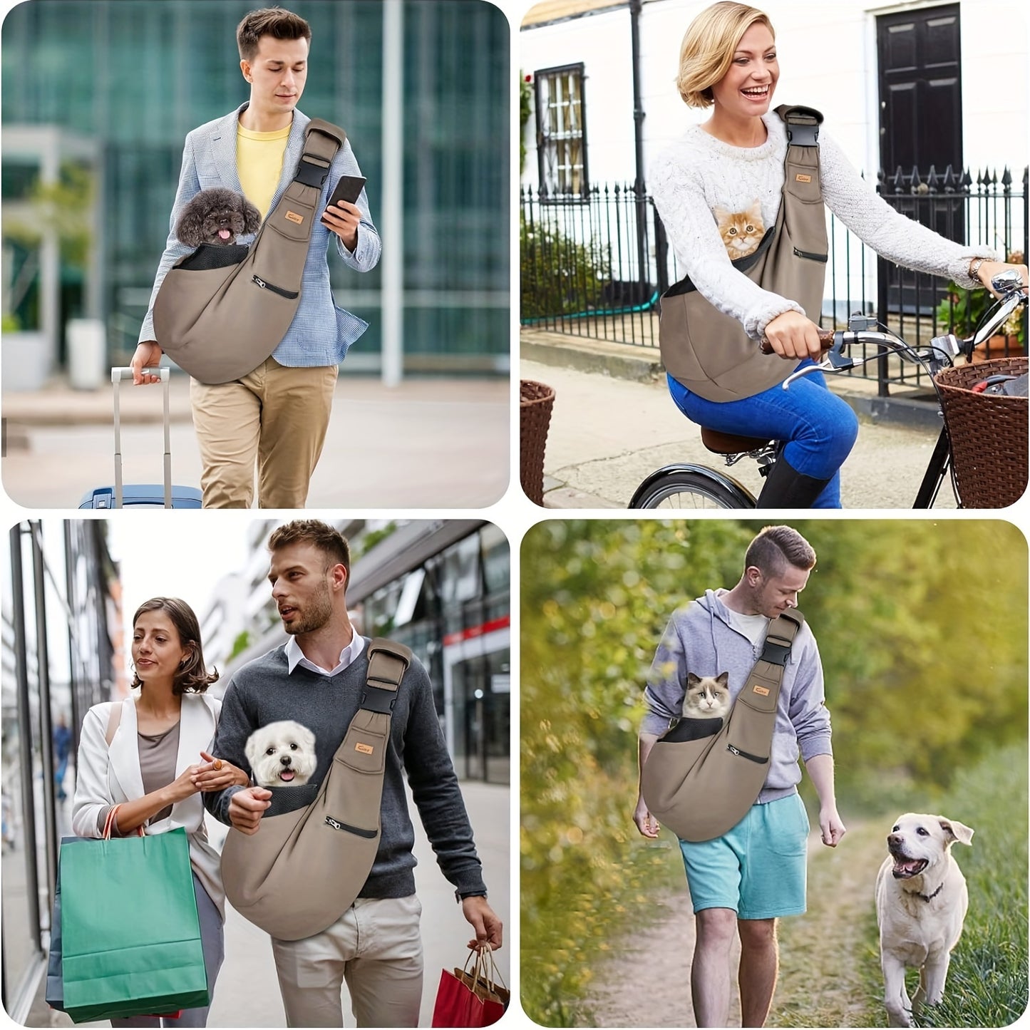 Pet Shoulder Carrier Sling Cuby Brand: Adjustable Dog Cat Padded Hard Bottom Soft Carrying Bag - Comfortable And Convenient Pet Travel Bag