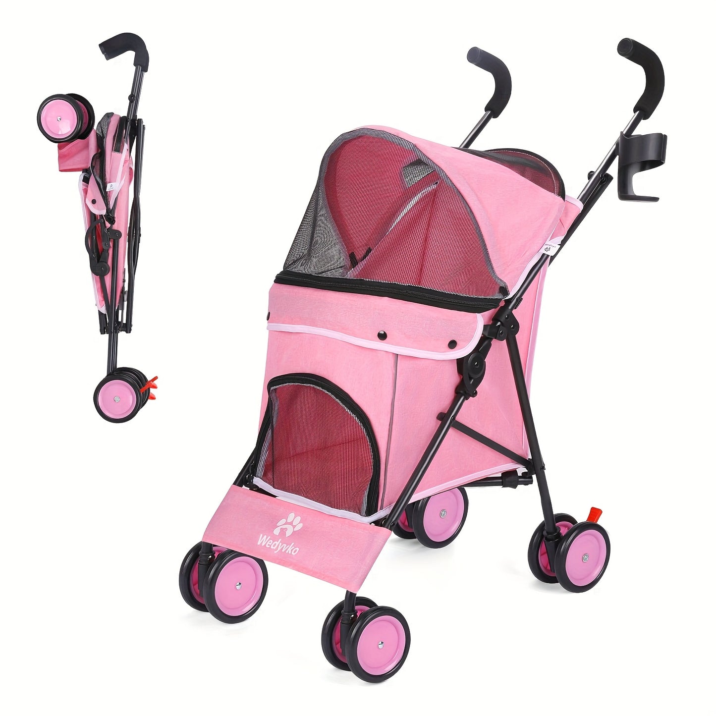 Wedyvko Travel Portable Dog Stroller, Pet Stroller for  Puppy Dogs & Cats, Up to 33 Lbs