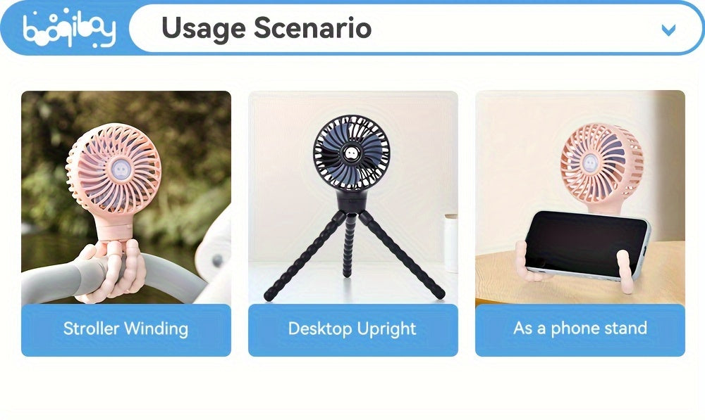 Booqiboy'S Adorable Octopus Fan Is Crafted from Silicone, Making It Safe for Skin. It Features a Flexible Tripod Clip, Offers Three Speed Options, And Can Be Used As a Handheld Fan. This Battery-Operated Device Is Detachable