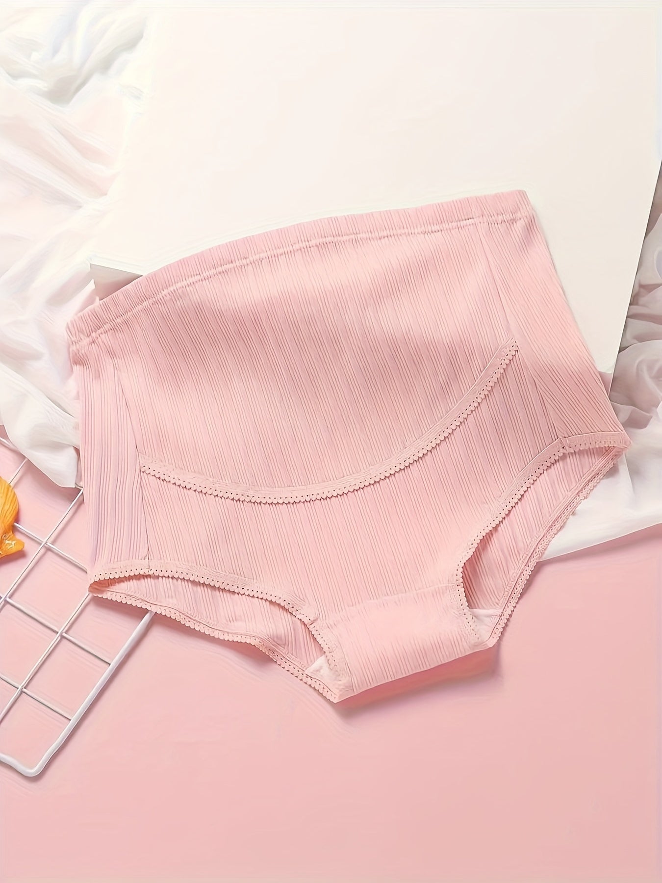 Maternity High Waist Loose Fit with Slight Elasticity Solid Color Undies - 5pcs Set