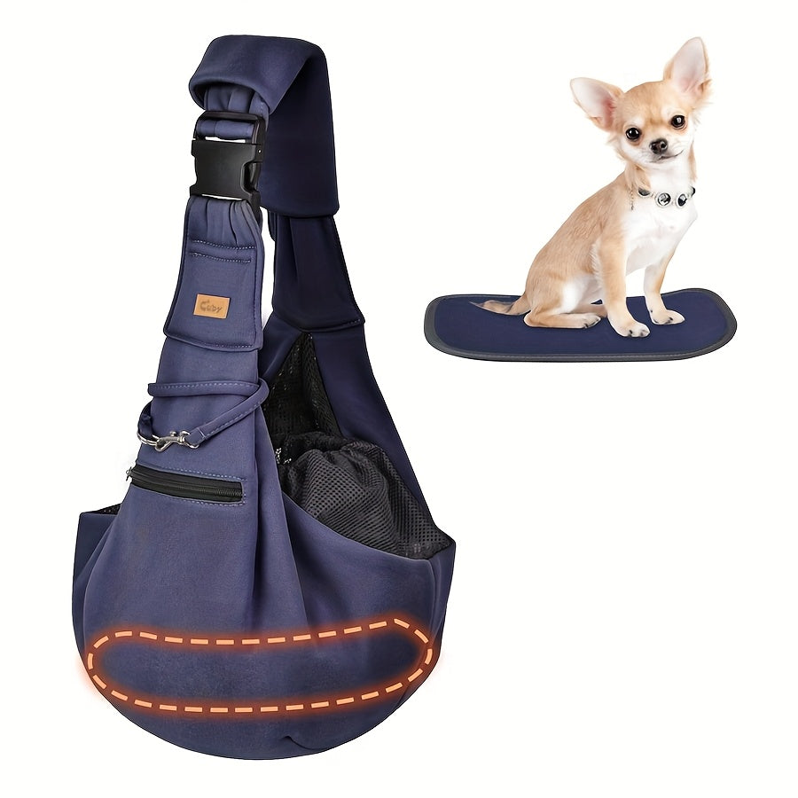 Pet Shoulder Carrier Sling Cuby Brand: Adjustable Dog Cat Padded Hard Bottom Soft Carrying Bag - Comfortable And Convenient Pet Travel Bag