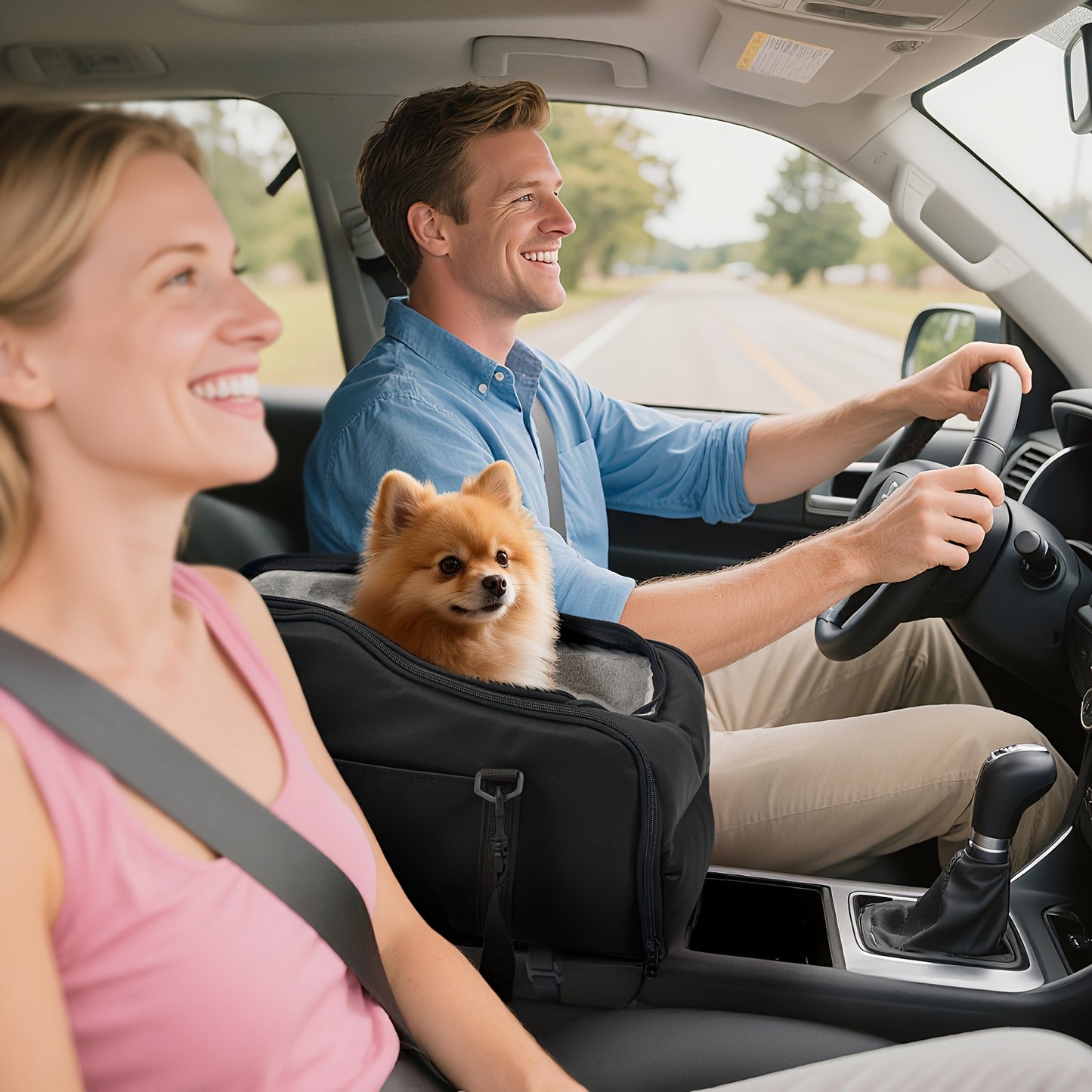 Pet Booster Seat for Cars, Dog Car Carrier with Safety Harness, Central Control Pet Nest, Portable Travel Vehicle Pet Bed for Small Dogs, Cats Easy-Clean & Sturdy Construction | Ideal Gift for Pet Owners