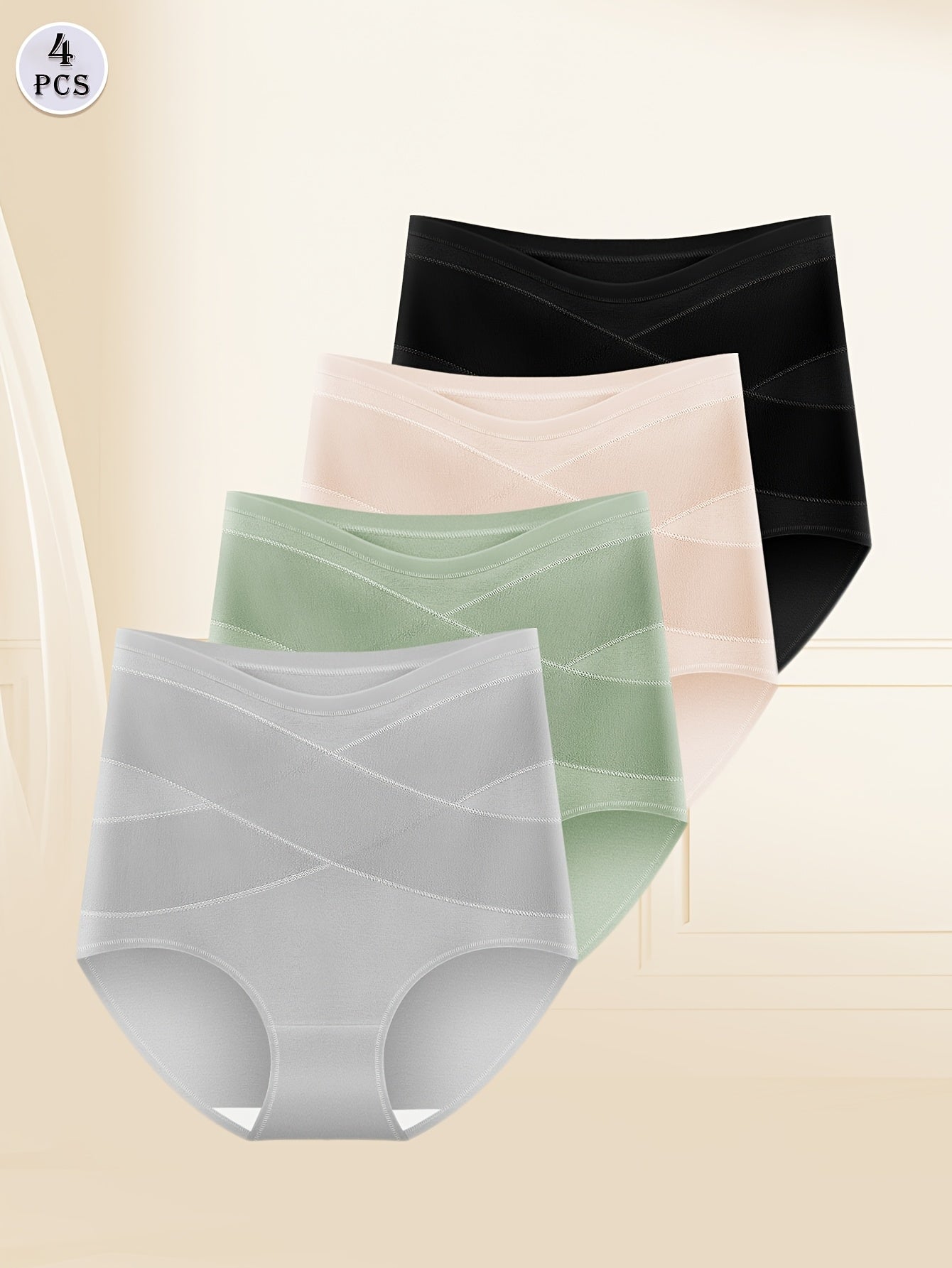 4pcs Women'S Underwear, High Waisted Underwear for Women Ladies Panties Postpartum Briefs