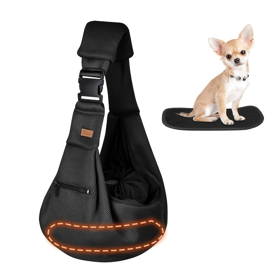 Pet Shoulder Carrier Sling Cuby Brand: Adjustable Dog Cat Padded Hard Bottom Soft Carrying Bag - Comfortable And Convenient Pet Travel Bag