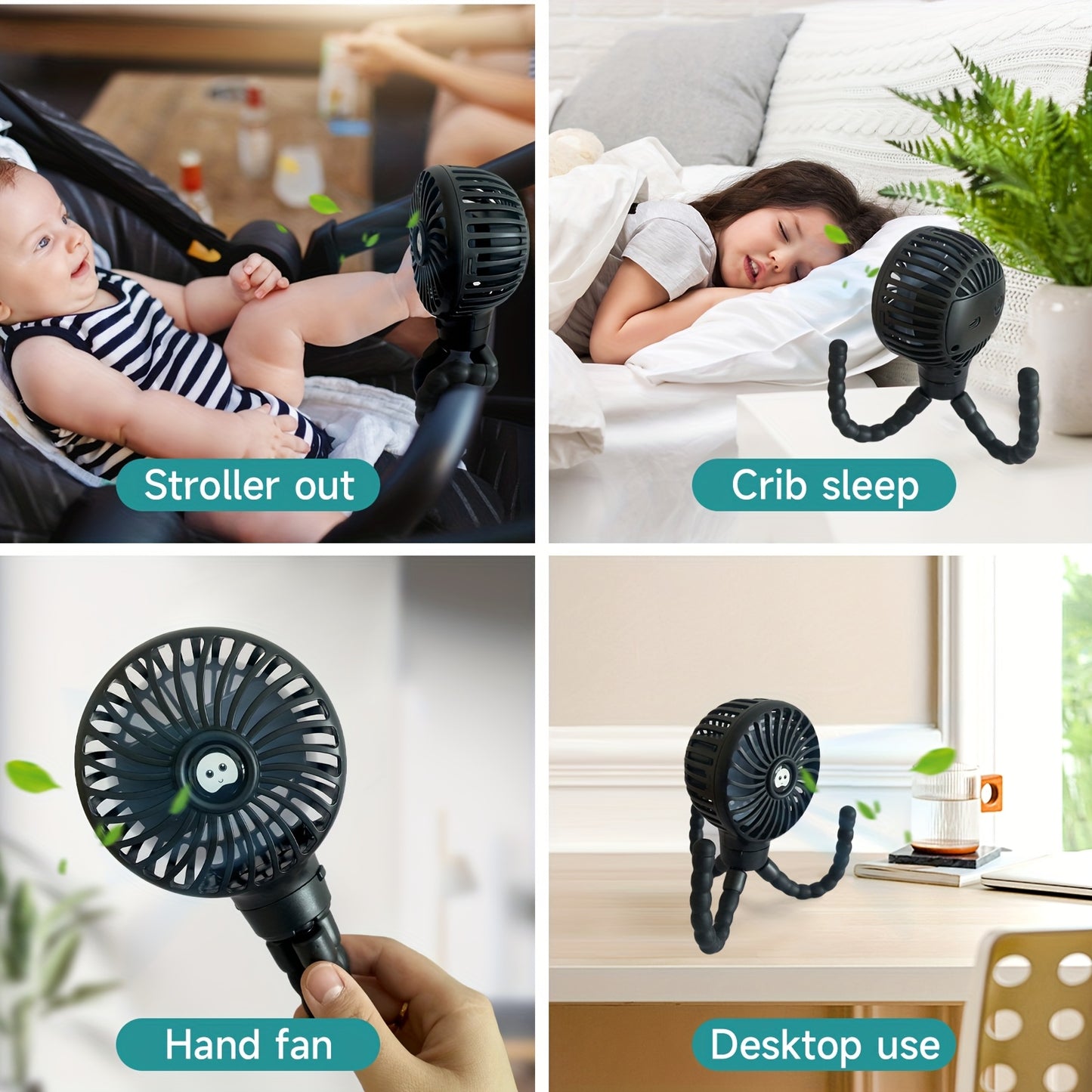Booqiboy'S Adorable Octopus Fan Is Crafted from Silicone, Making It Safe for Skin. It Features a Flexible Tripod Clip, Offers Three Speed Options, And Can Be Used As a Handheld Fan. This Battery-Operated Device Is Detachable
