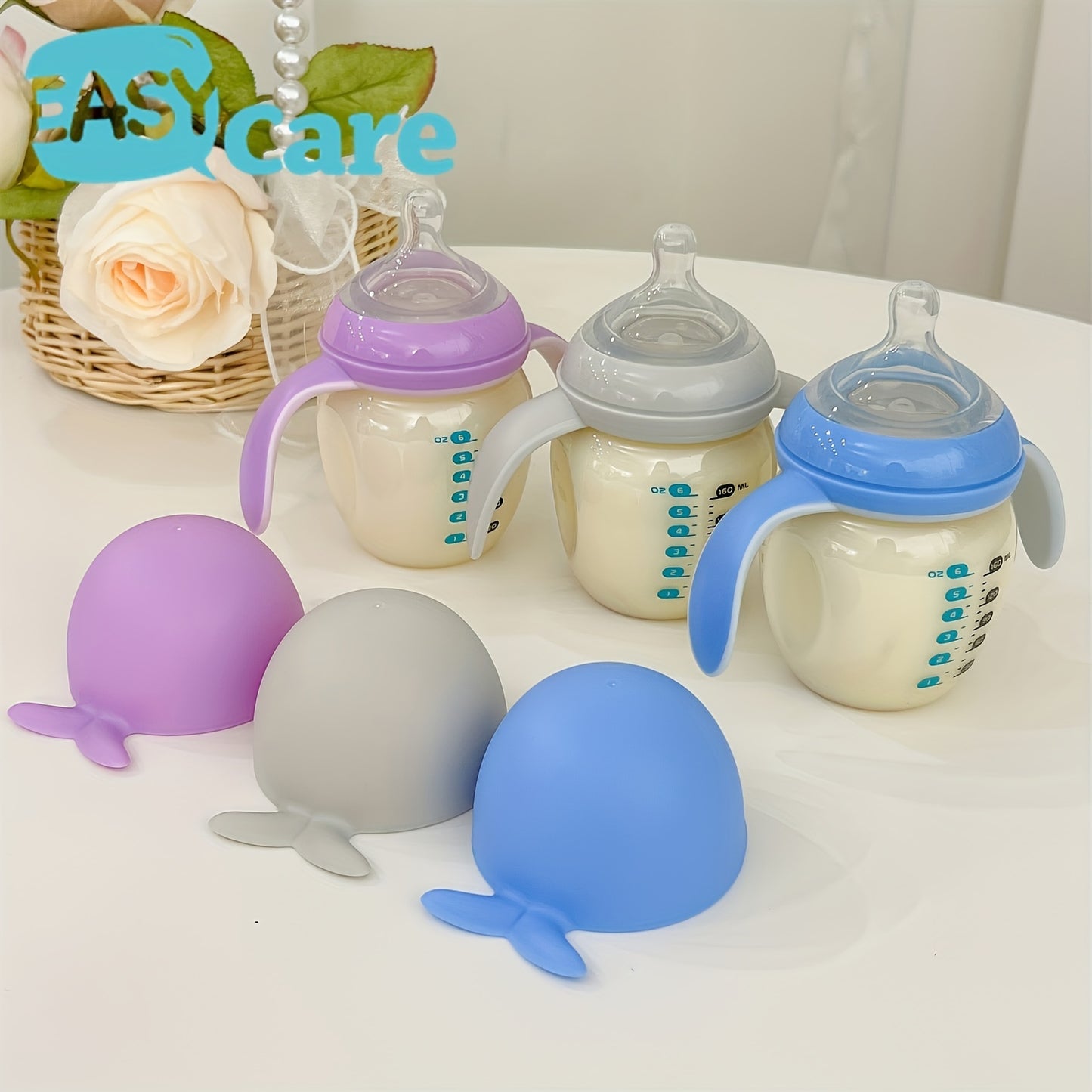 6pcs EASYCARE Wide-Mouth Baby Bottle, 236.22-472.44inch Nipple, 160ml/5.6oz PPSU - Durable, Easy-Grip & Clean Sippy Cup & Straw Cup - Ideal for Baby Showers, Gender Reveals, Weddings Gifts