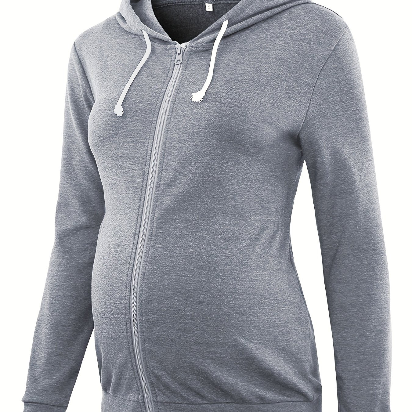 Maternity Tops Cinched-Waist Hoodie Sweatshirts Long Sleeve Pregnancy Clothes