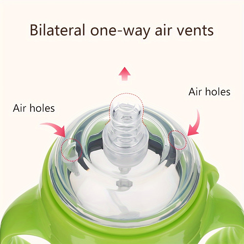 Silicone Baby Bottles for Newborns, Featuring Straws And Gravity Balls, Includes Two Replacement Nipples