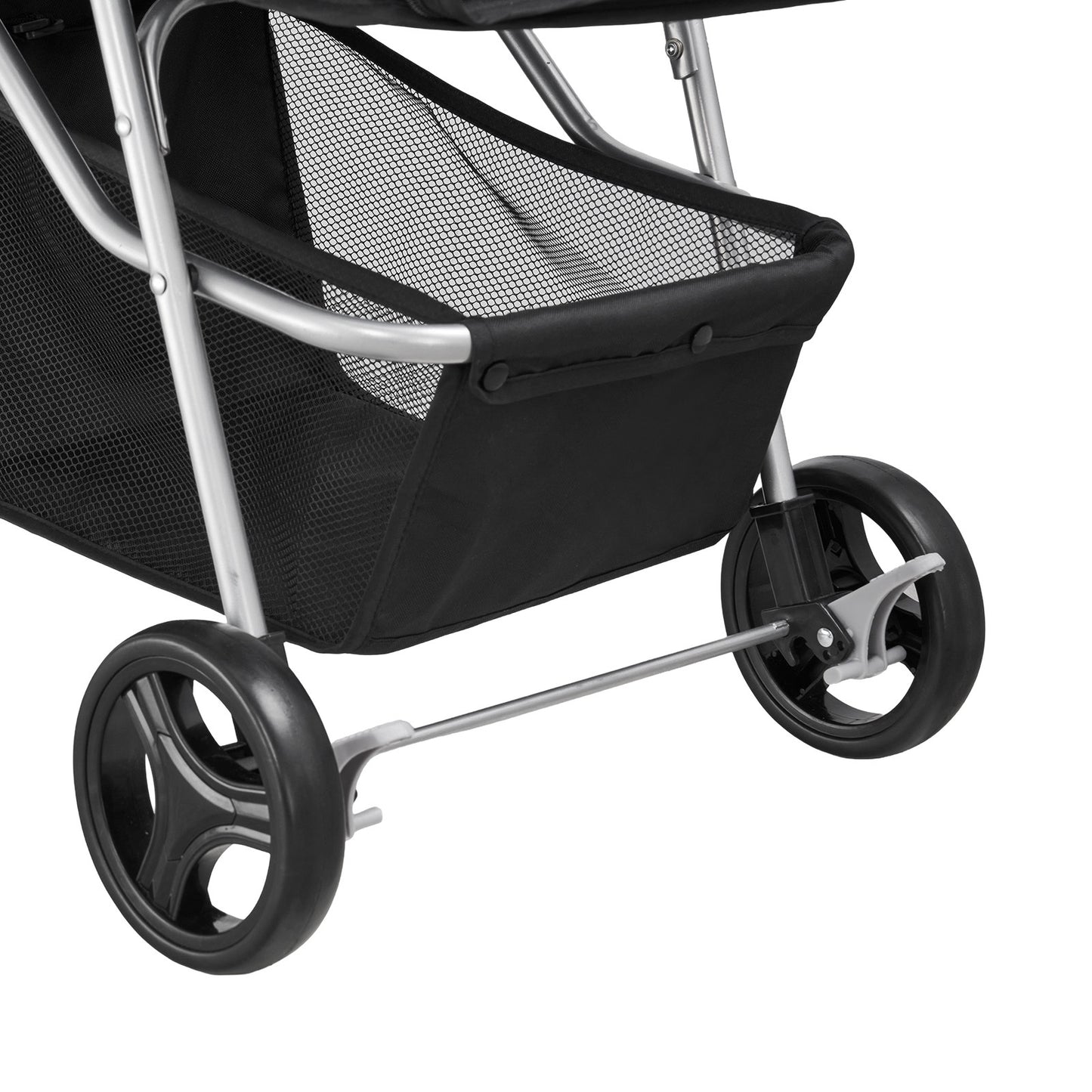 Foldable 3-Wheel Heavy-Duty Pet Stroller Cart Suitable for Small to Medium Dogs & Cats - Portable Dog Carrier Cart with Brake System, Cup Holders, Mesh Ventilation & Foldable, 35 Lbs Weight Capacity for Travel, Vet Visits, Ou