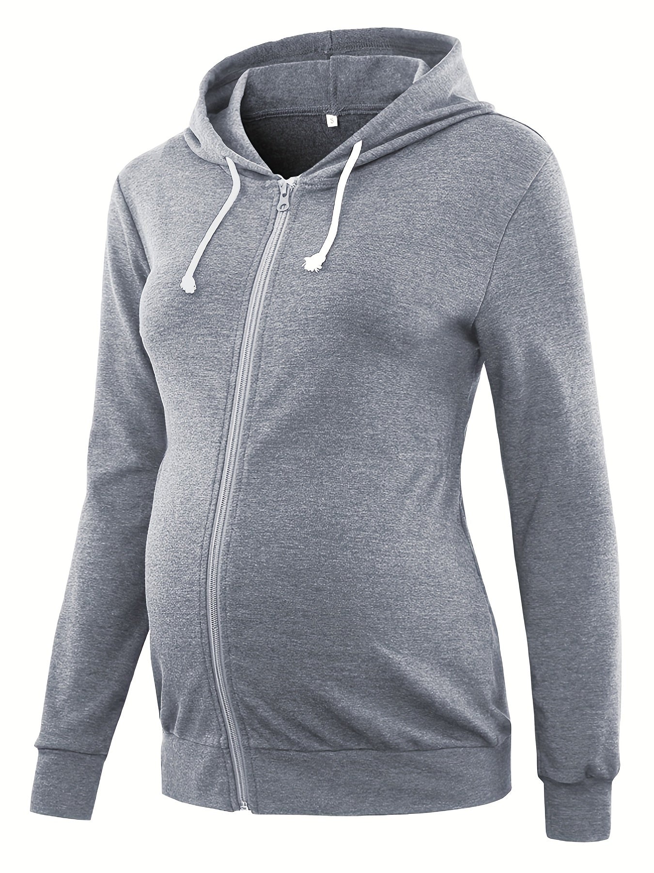 Maternity Tops Cinched-Waist Hoodie Sweatshirts Long Sleeve Pregnancy Clothes