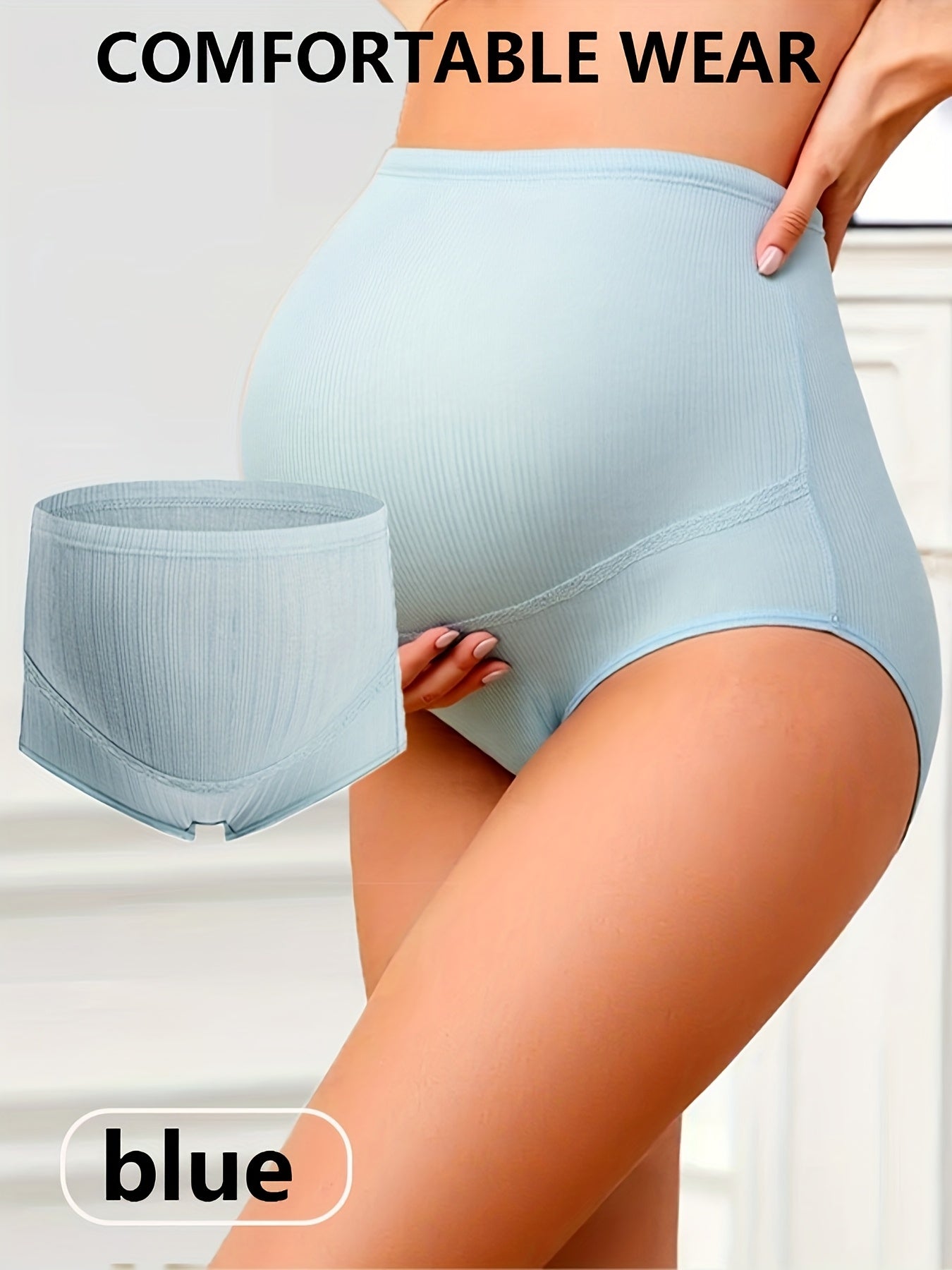 Maternity Solid Color Briefs with Elastic Mid-Rise Design - 8pcs