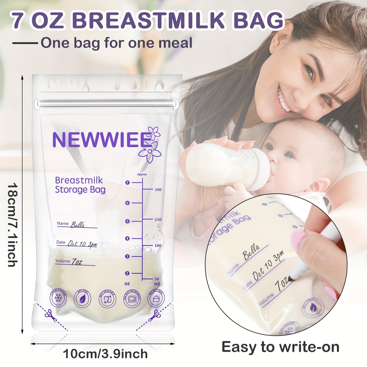 300 Count Breastmilk Storage Bags 8 Oz Breast Milk Storing Bags Milk Storage Bags For Breastfeeding With Pour Double Seal Self Spout Standing Breastmilk Storing Bags