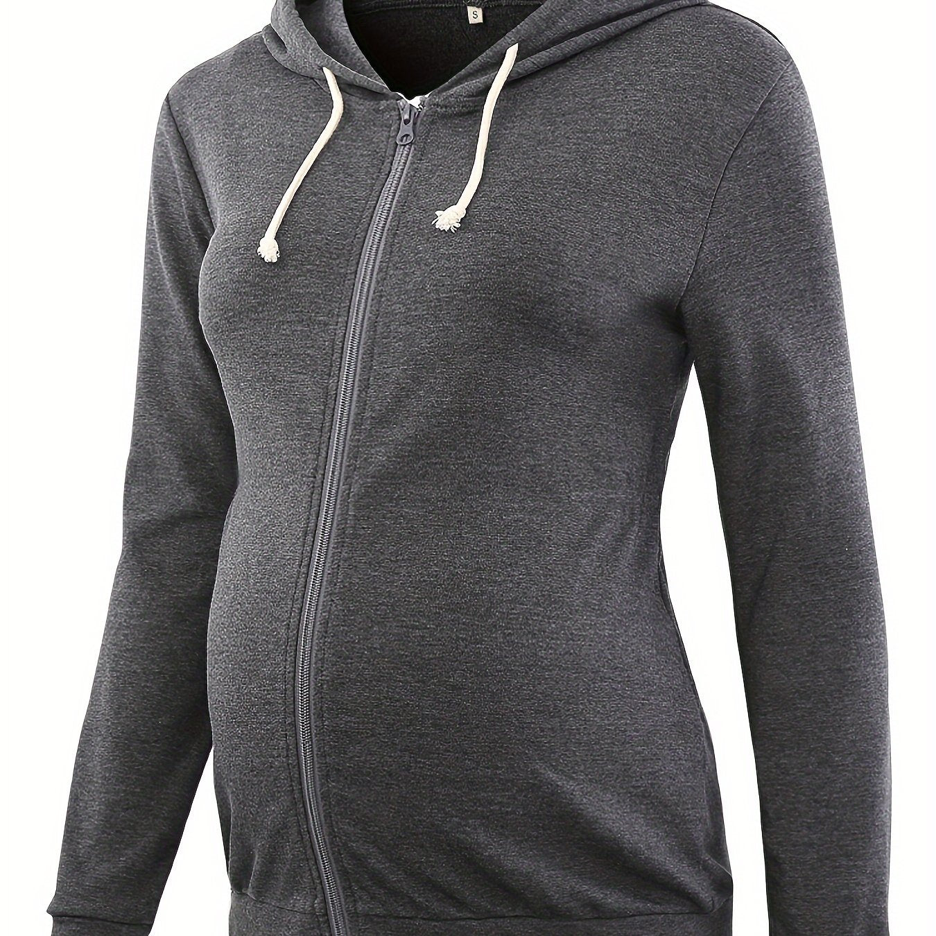 Maternity Tops Cinched-Waist Hoodie Sweatshirts Long Sleeve Pregnancy Clothes