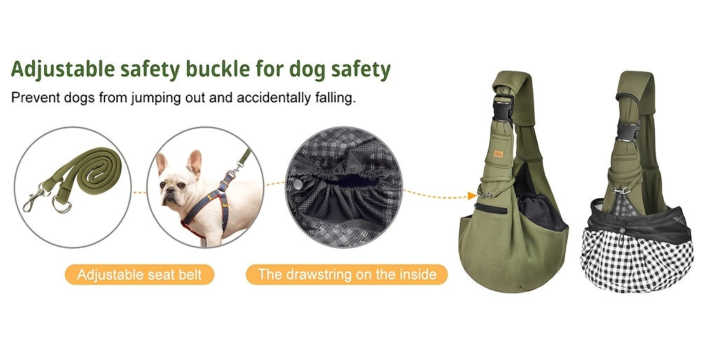 Pet Shoulder Carrier Sling Cuby Brand: Adjustable Dog Cat Padded Hard Bottom Soft Carrying Bag - Comfortable And Convenient Pet Travel Bag