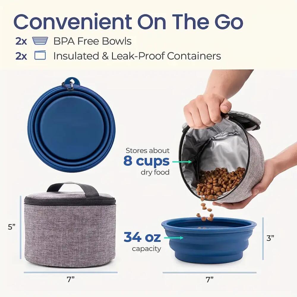 5pcs Large Capacity Dog Treat Pouch, Durable Nylon with Zip Closure, Multi-Functional Outdoor Pet Carrier Bag for Dogs, Ideal for Camping & Walks