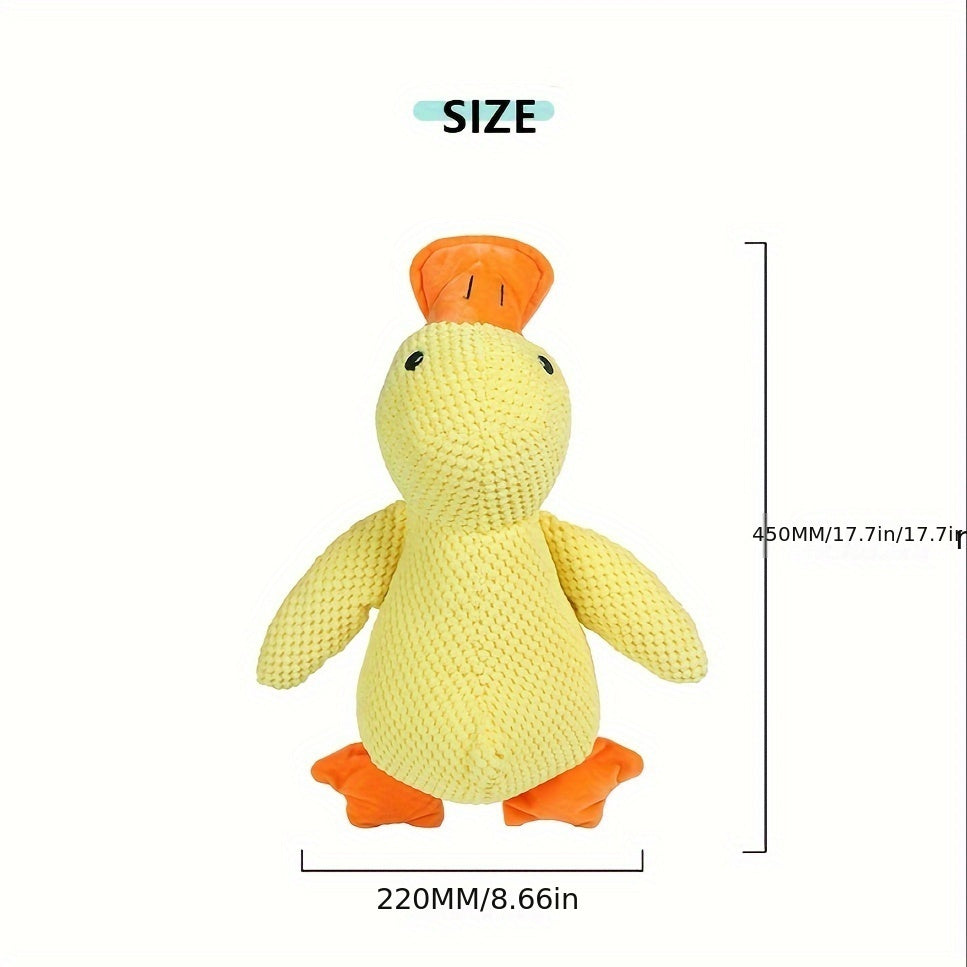 Heavy-Duty Plush Chew Proof Duck - SweetS Large Dog Chew Toy - Interactive Squeaker - No Batteries Needed - Safe for Aggressive Chewers - For Puppies & Adult Dogs - Teeth Cleaning - Ideal for Golden Retrievers, Corgis, Cats -