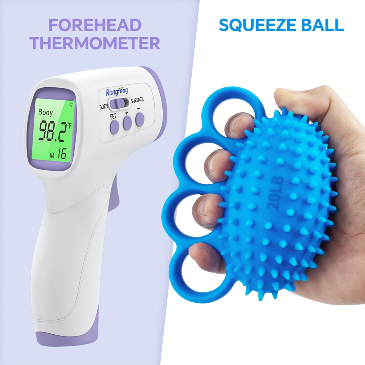 3-in-1 Contactless Forehead Thermometer for All Ages & with LCD Display, Fever Alarm, Silent & Memory Modes - Non-Contact Infrared Thermometer Suitable for Health Monitoring, Travel, Childcare - Ideal Gift!
