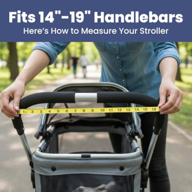 2-in-1 Dog Stroller Caddy Hydration System: Insulated Water Bottle & Bowl with Stroller Organizer - Leakproof Stainless Bottle, Poop Dispenser, Treat Pocket & Cup Holders - Compatible for dog strollers (Walks, Hikes, Park)