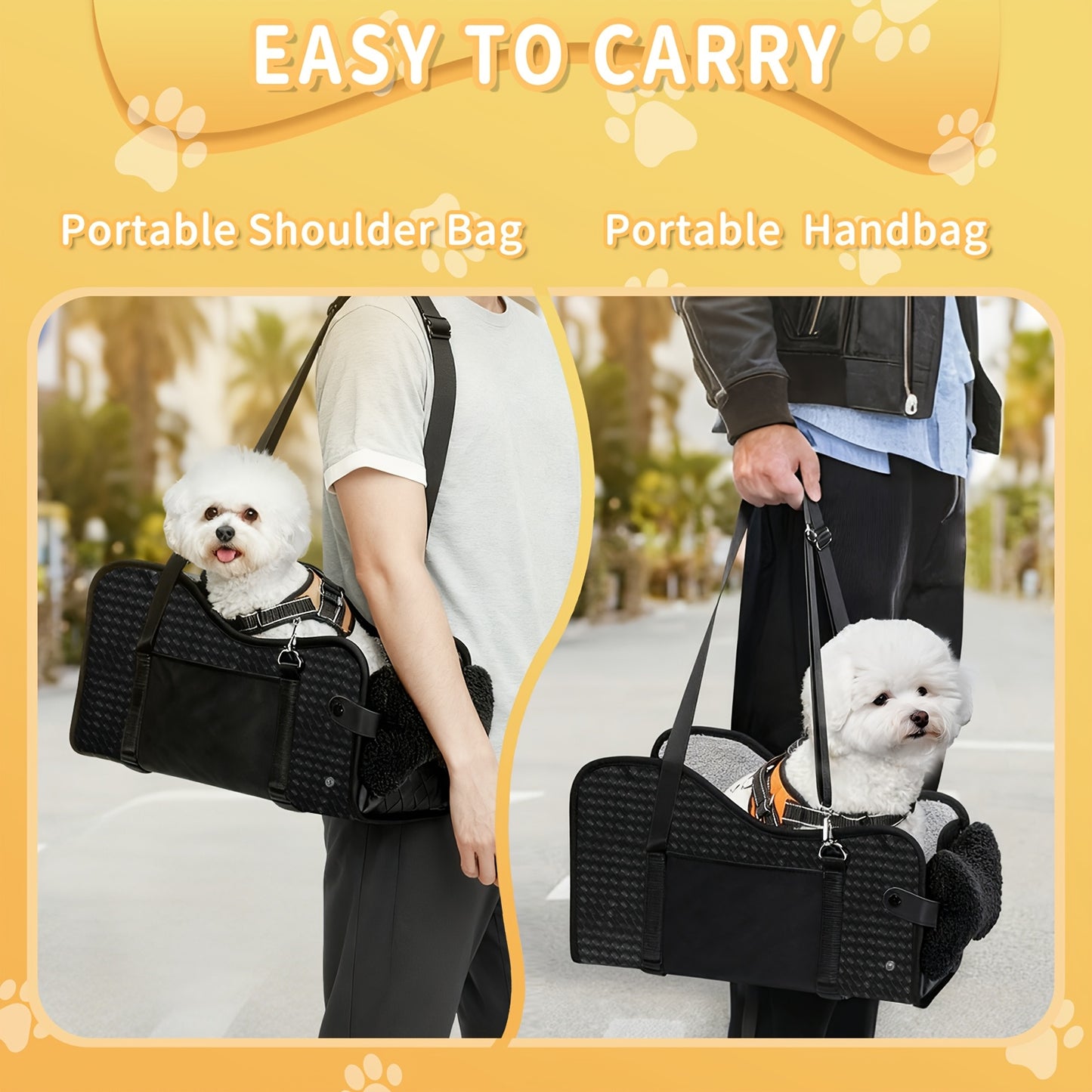 Comfortable Central Console Small/ Medium Dog/Cat Car Seat holds up to 12lbs/ 13.5in, Portable Cozy Booster Car Seat, Deluxe Pet Car Seat for Dogs & Cats with Safety Harness, Breathable Mesh & Soft Padding - for Safe & Comfor
