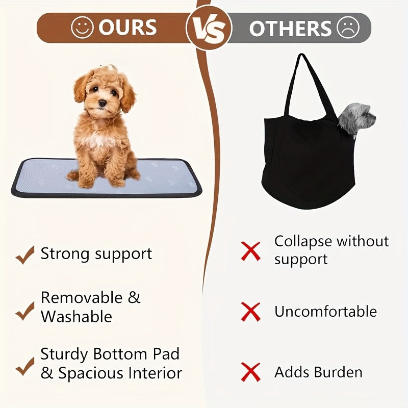 Dog Purse Carrier for Small Dogs, Cats, And Puppies Soft Sided Travel Pet Tote Bag with 4 Large Pockets, Foldable, Lightweight, Fits Pets Up to 15 Lbs, for Travel, Outings