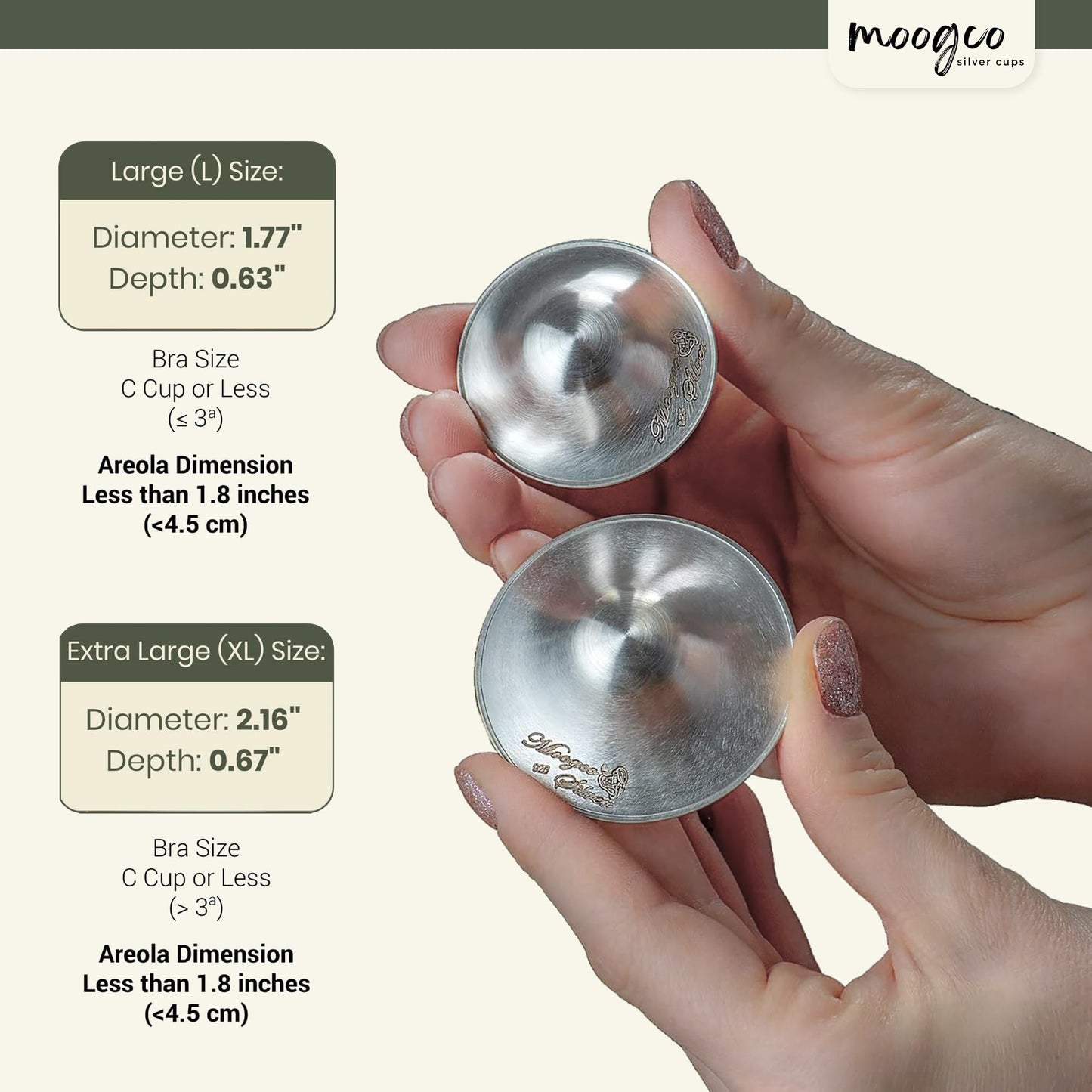 The Original Silver Nursing Cups - Nipple Shields for Nursing Newborn - Newborn Essentials Must Haves - Nipple Covers Breastfeeding