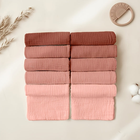 Muslin Burp Cloths - 10 Pack - 100% Cotton - Extra Soft & Absorbent - Large 20x10" - For Newborns & Infants