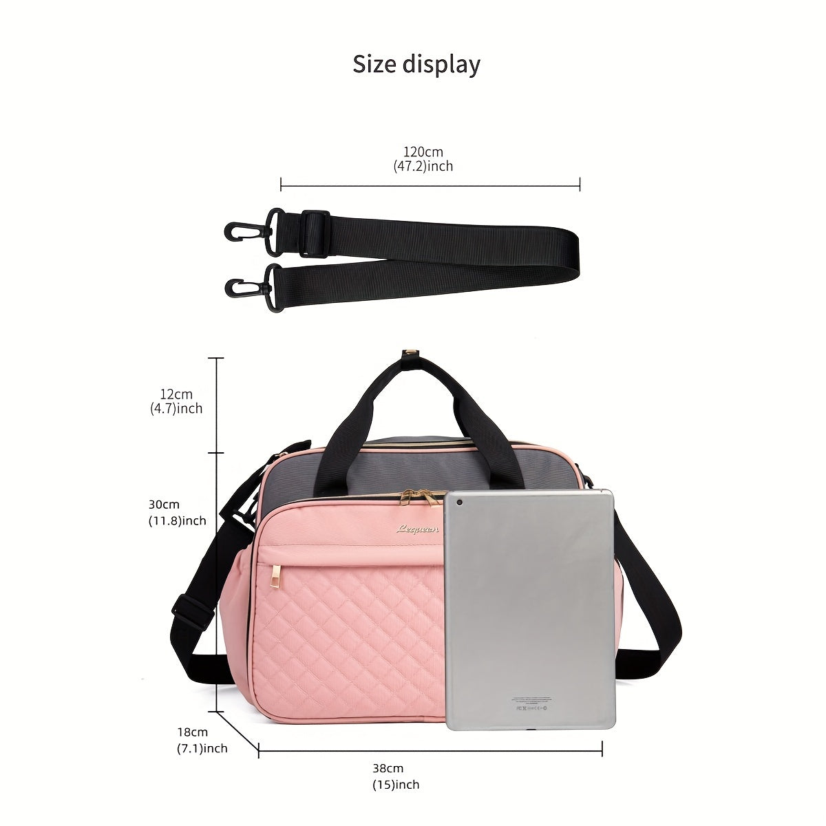 High-Capacity Diaper Bag - Multi-Functional, Oxford Fabric Diaper Bag with Quilted Design, Includes Crossbody Strap for Travel & Daily Use